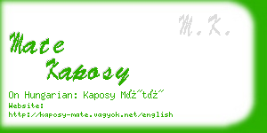 mate kaposy business card